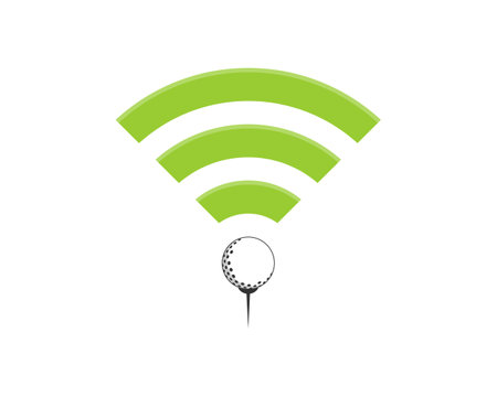 Golf ball with network connection shape logoのイラスト素材