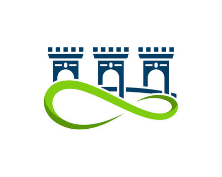 Three fortress bridge with infinity symbolのイラスト素材