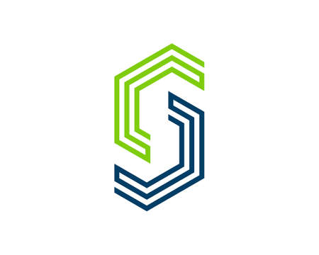 Abstract shape with S letter initialのイラスト素材