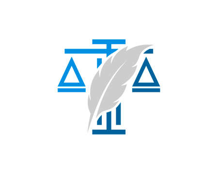 Abstract law scale with feather insideのイラスト素材