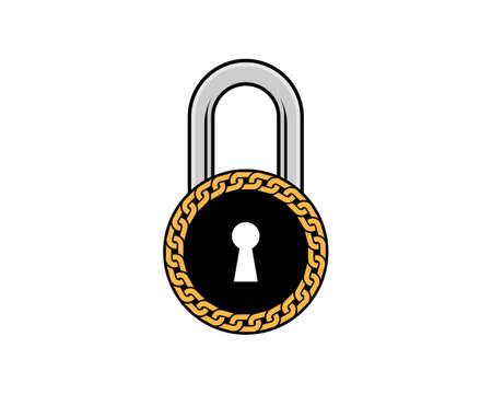 Circle chains with padlock shapeのイラスト素材