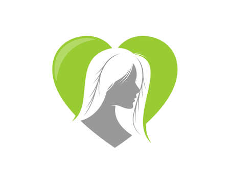 Beauty woman inside the love shapeのイラスト素材