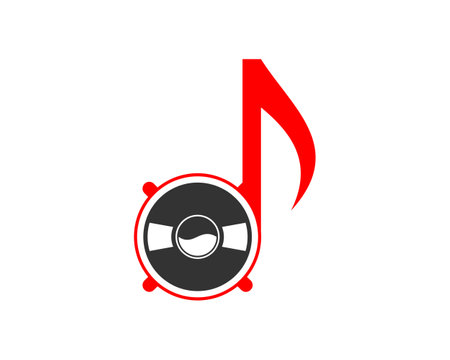 Combination music note with speaker logoのイラスト素材