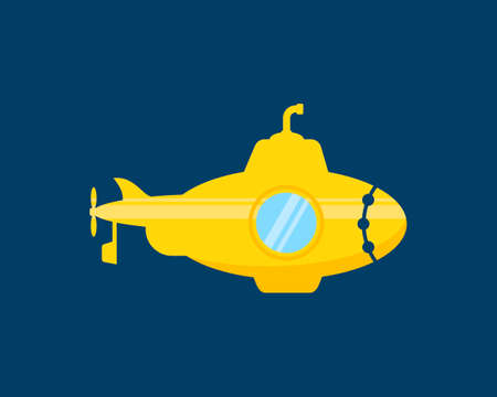 Yellow submarine with shinning mirrorのイラスト素材