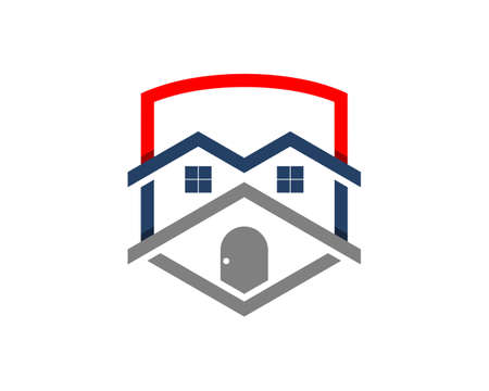 House real estate with shield protection shapeのイラスト素材