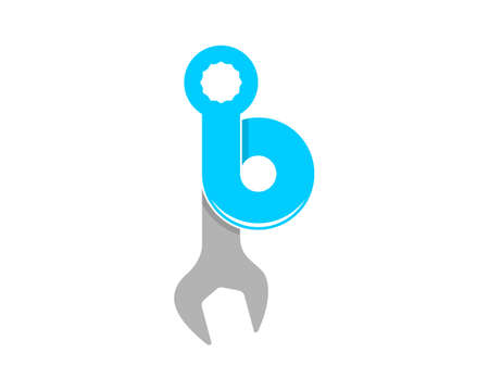 Letter P with the shape of a wrench repairのイラスト素材