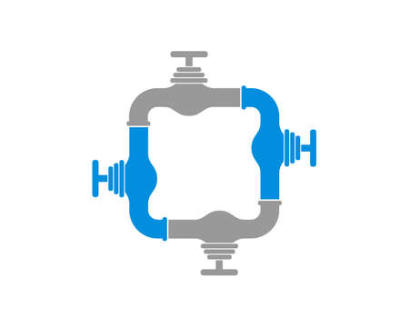 Water plumb service forming a square shape logoのイラスト素材