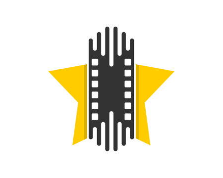 Film reel in the star shape logoのイラスト素材