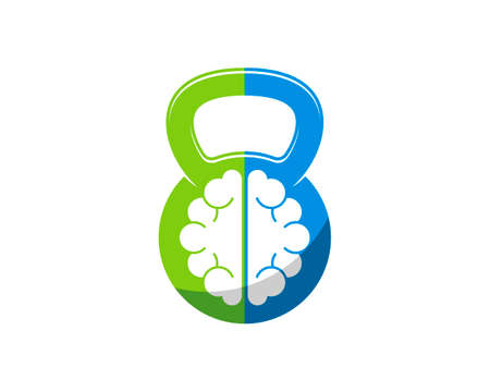Gym kettle bell with simple brain insideのイラスト素材