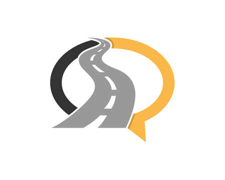 Road way in the bubble chat logoのイラスト素材
