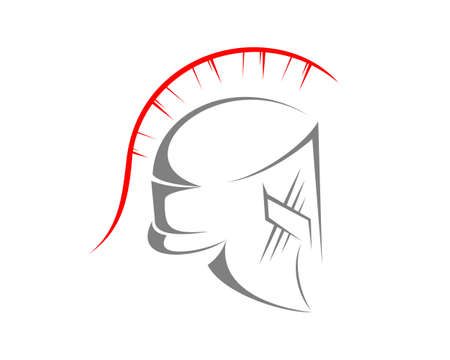 Abstract spartan helmet with outlineのイラスト素材