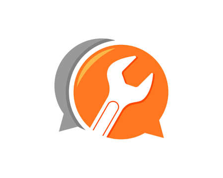 Wrench repair in the bubble chatのイラスト素材