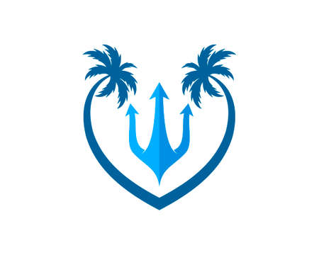 Love palm tree with abstract trident insideのイラスト素材