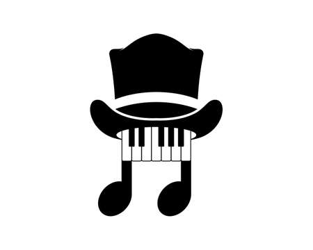 Piano tuts with magician hatのイラスト素材