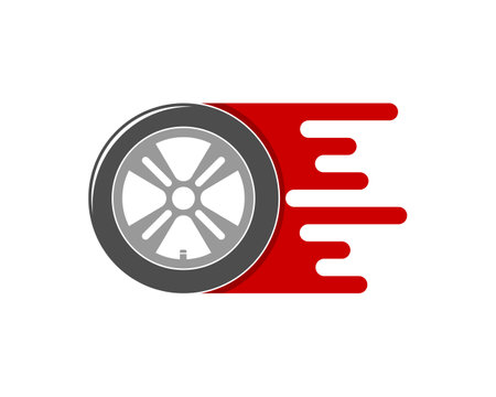 Car wheel with fast red splashのイラスト素材