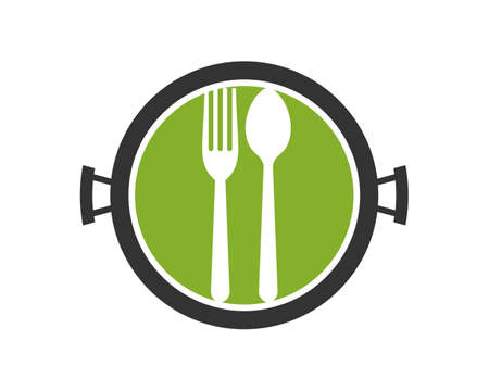 Fork and spoon in the grill tool panのイラスト素材