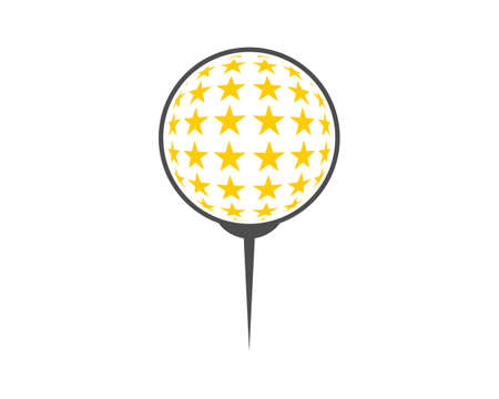 Golf ball and tee with stars insideのイラスト素材