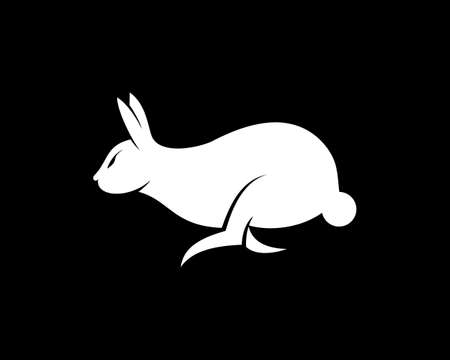 Rabbit vector illustration in the black backgroundのイラスト素材