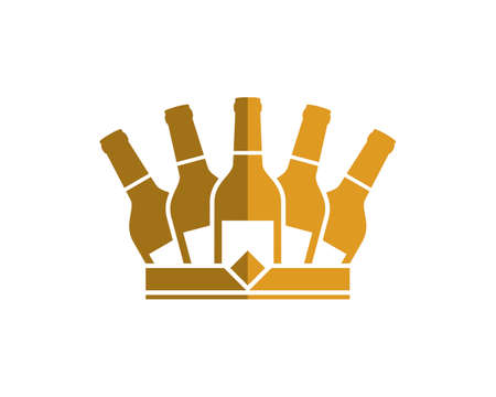 Luxury and glamor crown with wine bottle on the topのイラスト素材