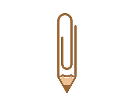 Combination pencil with paperclip logoのイラスト素材