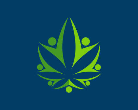 Abstract cannabis leaf like people groupのイラスト素材
