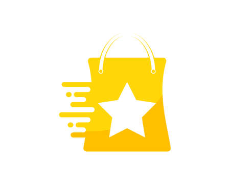 Shopping bag with fast star shape insideのイラスト素材