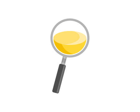 Magnifying glasses with orange liquid insideのイラスト素材