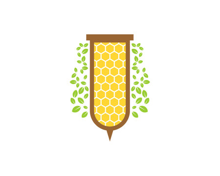 Beehive inside the laboratory test tubeのイラスト素材