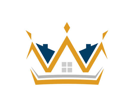 Real estate house with luxury crownのイラスト素材