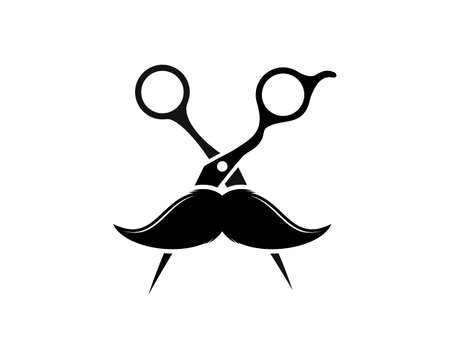 Hair cut scissors with mustache insideのイラスト素材
