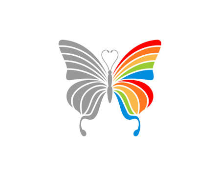 Flying butterfly with spectrum color logoのイラスト素材