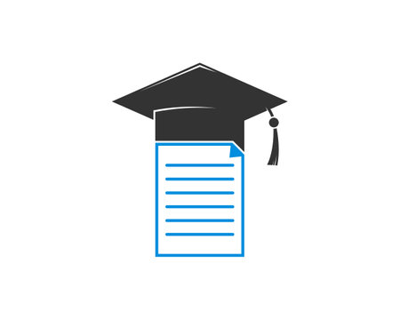 Document with graduation hatのイラスト素材