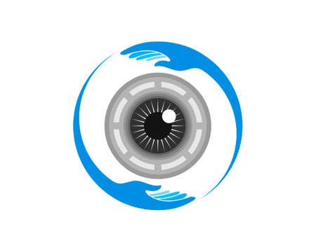 Circular hand care with healthy eye insideのイラスト素材