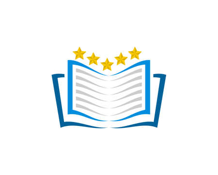 Five stars on the open book pageのイラスト素材