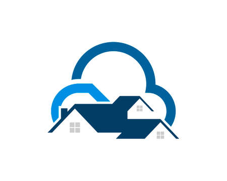 Real estate house with abstract cloud on the topのイラスト素材