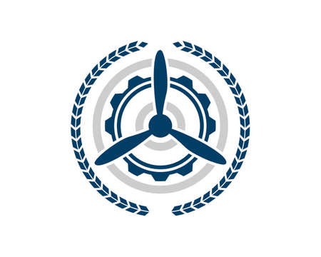 Circular wheat with propeller and gear insideのイラスト素材