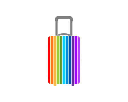 Traveling bag with spectrum color logoのイラスト素材