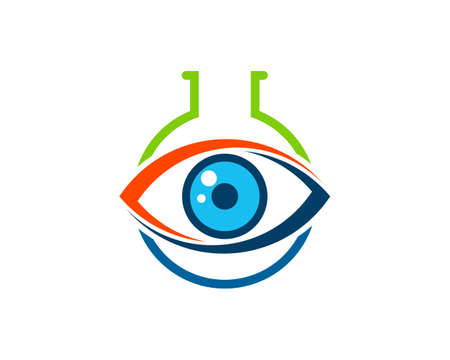 Simple bottle laboratory with abstract eye care insideのイラスト素材