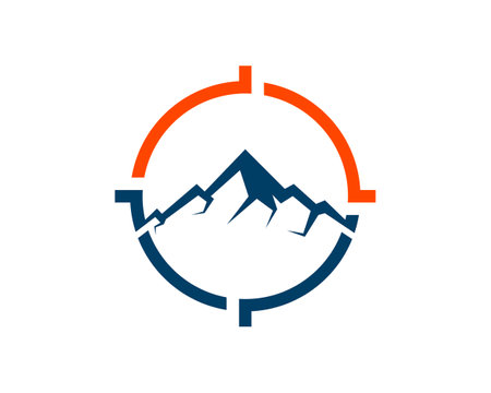 Sniper hunter with abstract mountain insideのイラスト素材