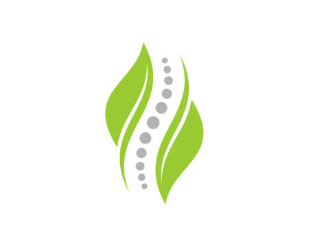 Chiropractic with nature green leafのイラスト素材