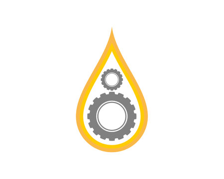 Oil drop with gear wheel insideのイラスト素材