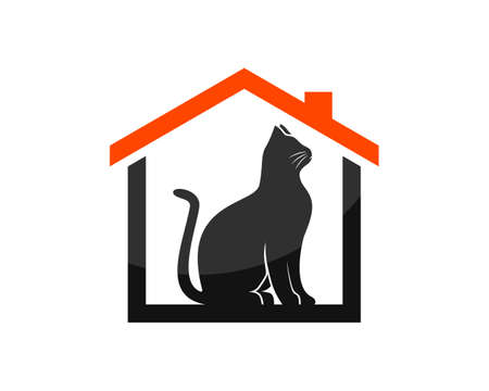 Simple house with pet care insideのイラスト素材