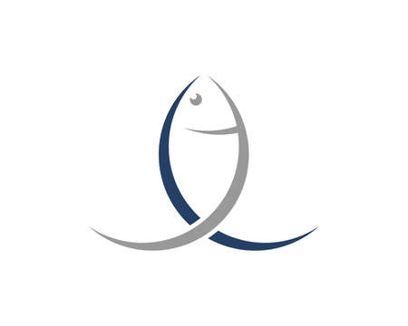 Abstract crescent curve forming fish shape logoのイラスト素材