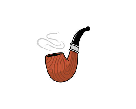 Smoking pipe vector illustration logoのイラスト素材