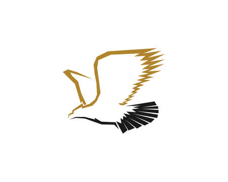 Abstract flying eagle with golden and black colorのイラスト素材