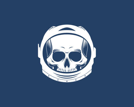 Skull head with astronaut helmet vector illustrationのイラスト素材
