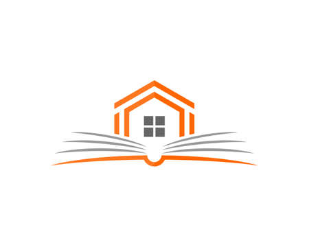 House on the open the book pageのイラスト素材