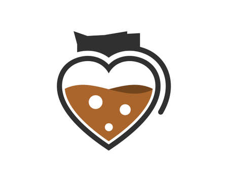 Love coffee pot with coffee drink insideのイラスト素材