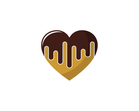 Chocolate cake with love shape vector illustrationのイラスト素材