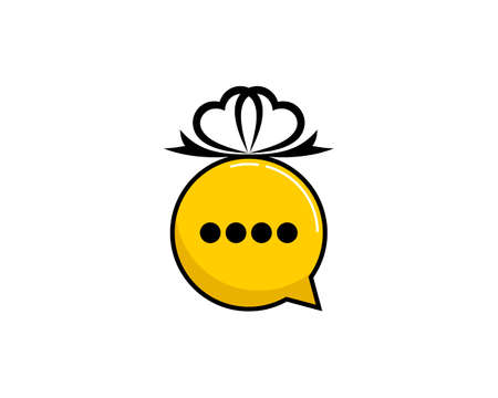 Combination gift box with bubble chat symbolのイラスト素材
